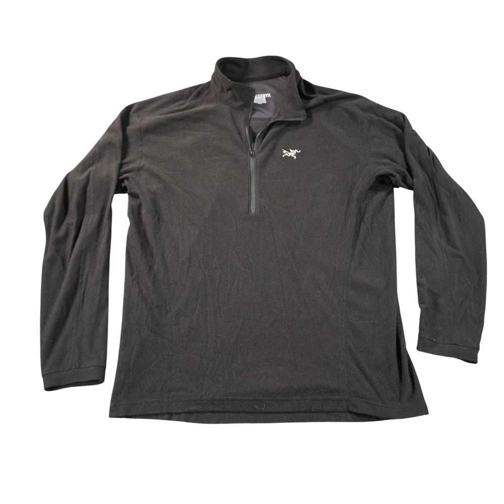 Arcteryx Rho AR Zip Neck Men XL Black Polartec Power Stretch Fleece Base Layer